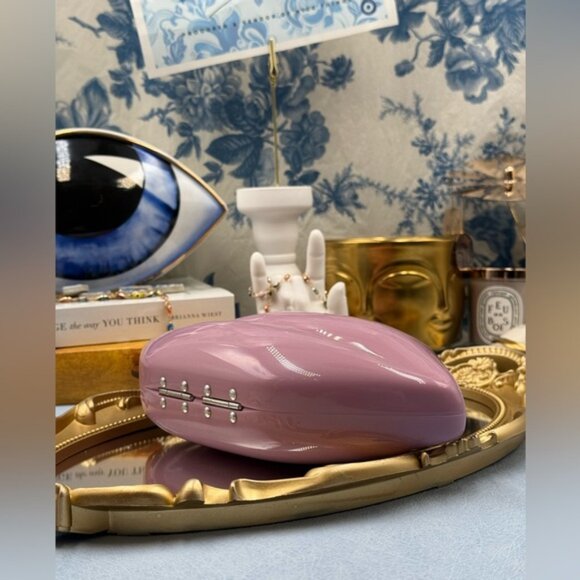 🆕 LULU GUINNESS 🧿 NWOT Iconic Lips Perspex Clutch - Light Magenta - Picture 13 of 16
